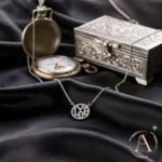Close up view of Circular LOVE Pendant Necklace – 925 Silver