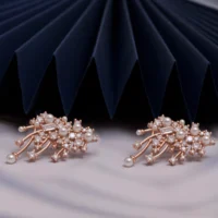 Display of Rose Gold Pearl Constellation Earrings 925 Silver