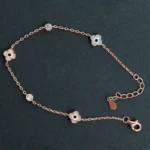 Full length close up of Floral Evil Eye Bracelet 925 Silver