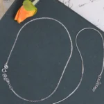 Full length display of Flat Snake Anklets 925 Silver