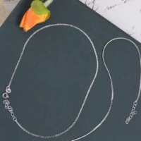 Full length display of Flat Snake Anklets 925 Silver