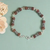 Full length display of Rudraksha Shree Engraving Bracelet 925 Silver