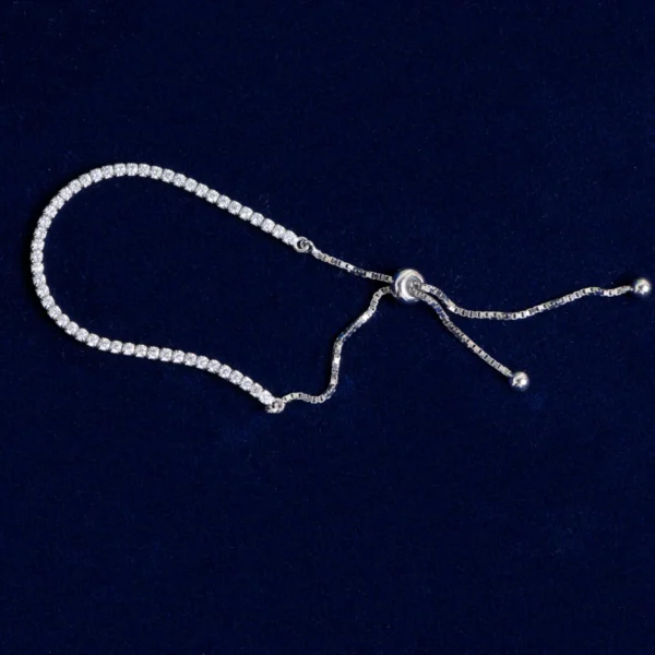 Full length display of Solitaire Tennis Bracelet 925 Silver