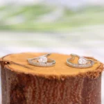 Full view of Pear Wrap Half Hoops 925 Silver