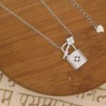 Pendant and Lock display of Lock and Key Necklace 925 Silver