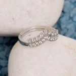 Side view of Wavy Stackable Ring 925 Silver