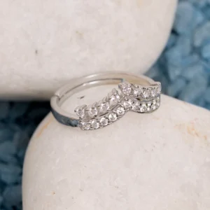 Side view of Wavy Stackable Ring 925 Silver