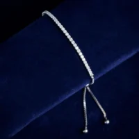 Wrapped around view of Solitaire Tennis Bracelet 925 Silver