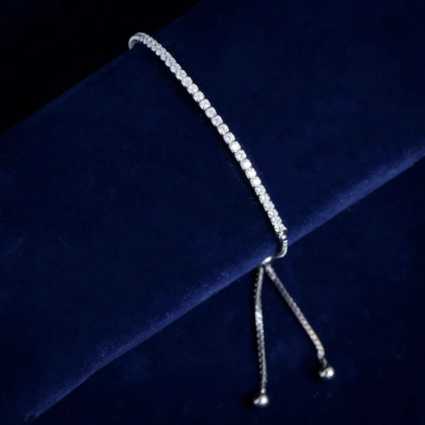Wrapped around view of Solitaire Tennis Bracelet 925 Silver