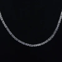 Close up of Artisanal Byzantine Weave Chain 925 Silver