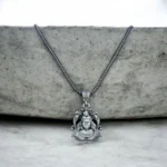 Close up of Artistic Lord Shiva Locket with Popcorn Chain 925 Silver