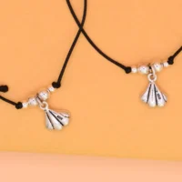Close up of Bohemian Silver Shell Charm Anklets 925 Silver