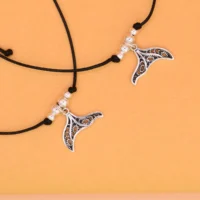 Close up of Bohemian Whale Tail Charm Anklets 925 Silver