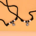 Close up of Classic Pearl Bell Charm Anklets 925 Silver