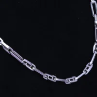 Close up of Essential Paperclip Link Chain 925 Silver