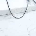 Close up of Sparkling Diamond-Cut Rope Chain 925 Silver