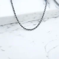 Close up of Sparkling Diamond-Cut Rope Chain 925 Silver