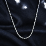 Close up of Textured Franco Chain 925 Silver