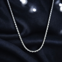 Close up of Textured Franco Chain 925 Silver