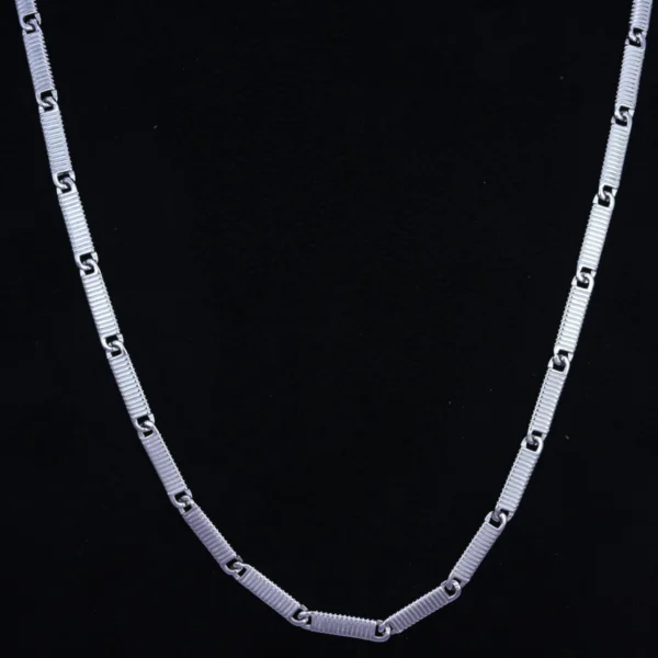 Close up of The Signature S-Link Flat Chain 925 Silver