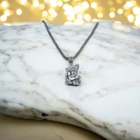 Close up of the locket of Lord Ram and Hanuman Locket with Popcorn Chain 925 Silver