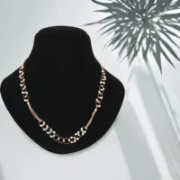 Display on bust Rose Gold Filigree Pearl Statement Necklace 925 Silver