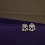 Front view of Dazzling Pear-Cut Cluster Stud Earrings 925 Silver