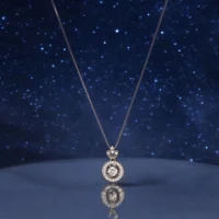 Full length view of Royal Crown CZ Pendant Necklace 925 Silver