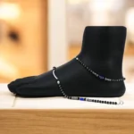 Wide view of both anklets of Chic Nazariya Anklets with Arcs 925 Silver