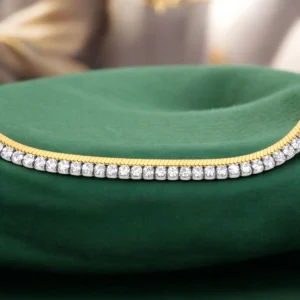 Dual-Tone Layered Tennis Chain Bracelet – 925 Silver 11 Close up of Dual-Tone Layered Tennis Chain Bracelet 925 Silver