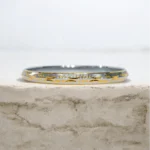 Close up of Royal Dual-Tone Laser Cut Men Kada 925 Silver