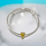 Close up of Adjustable Cute Yellow Cartoon Bird Kids Kadali 925 Silver