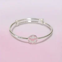 Close up of Adjustable Little Wonder Pink Emblem Kids Kadali 925 Silver