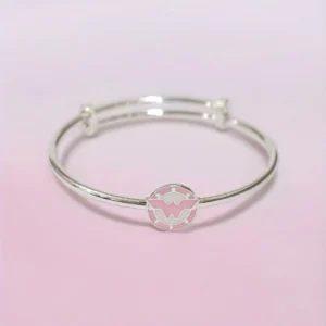 Close up of Adjustable Little Wonder Pink Emblem Kids Kadali 925 Silver