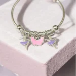 Close up of Adjustable Silver Dancing Ballerina Butterfly Kids Kadali 925 Silver
