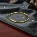 Close up of Classic Gold Polish Men's Kada 925 Silver