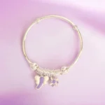 Close up of Playful Adjustable Silver Purple Butterfly Flower Kids Kadali 925 Silver