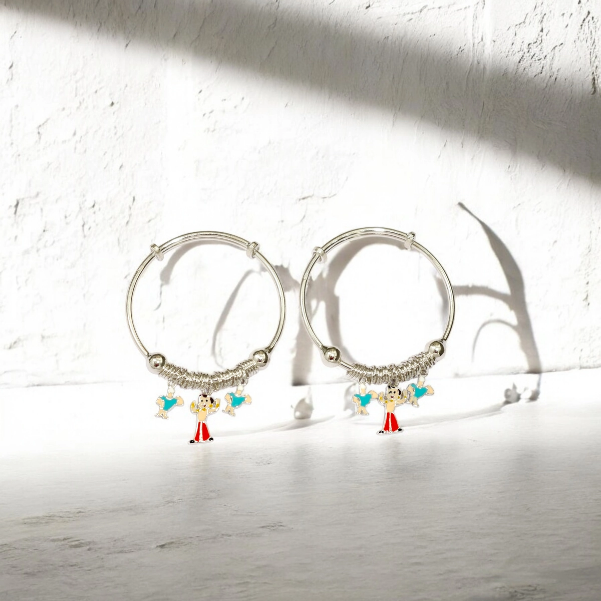 Little Adjustable Silver Chota Bheem Kids Kadali – 925 Silver 2 Full length view of Little Adjustable Silver Chota Bheem Kids Kadali 925 Silver