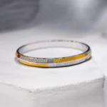 Top view of Royal Dual-Tone Textured Kada 925 Silver